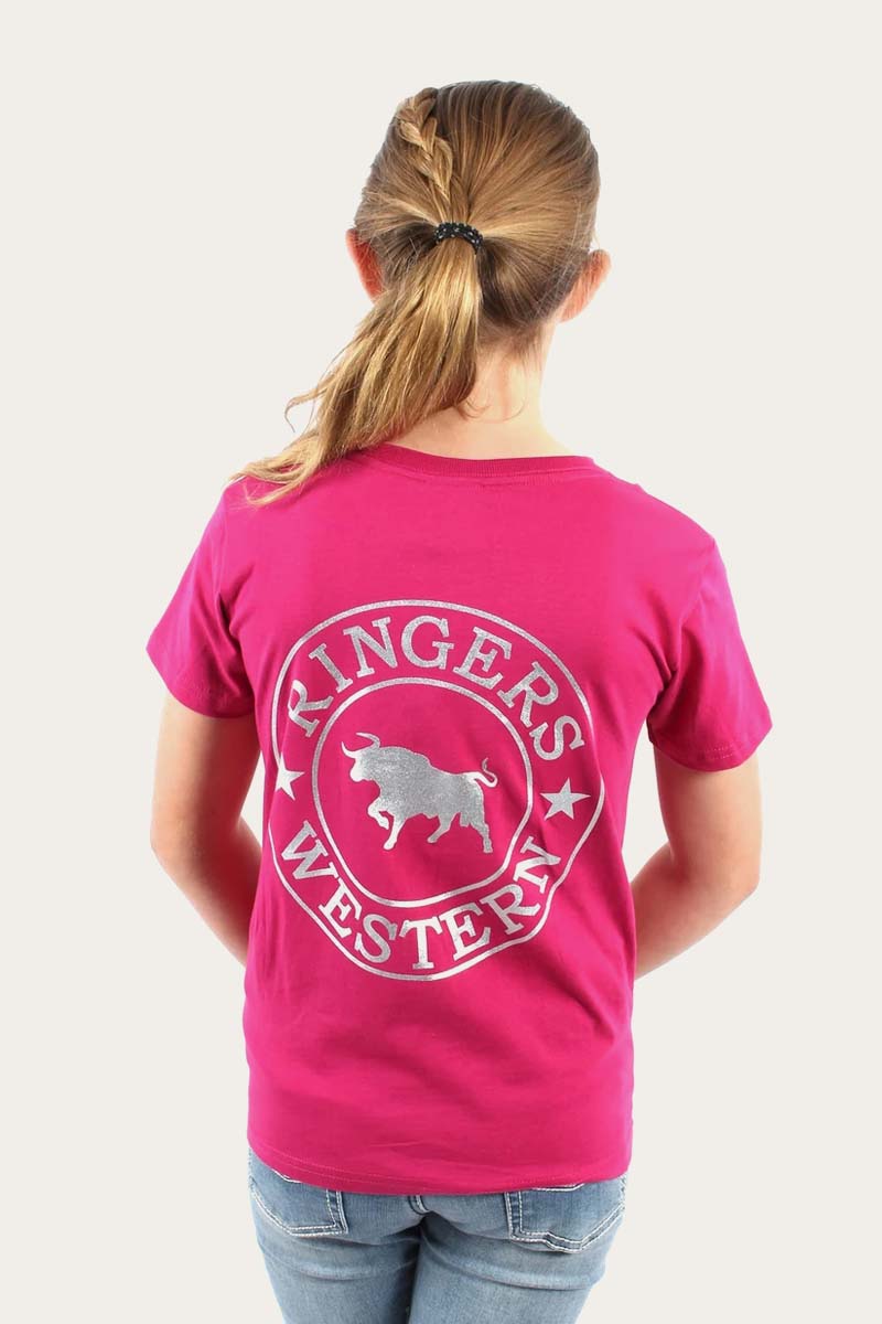 Signature Bull Kids Classic Fit T-Shirt - Magenta/Silver
