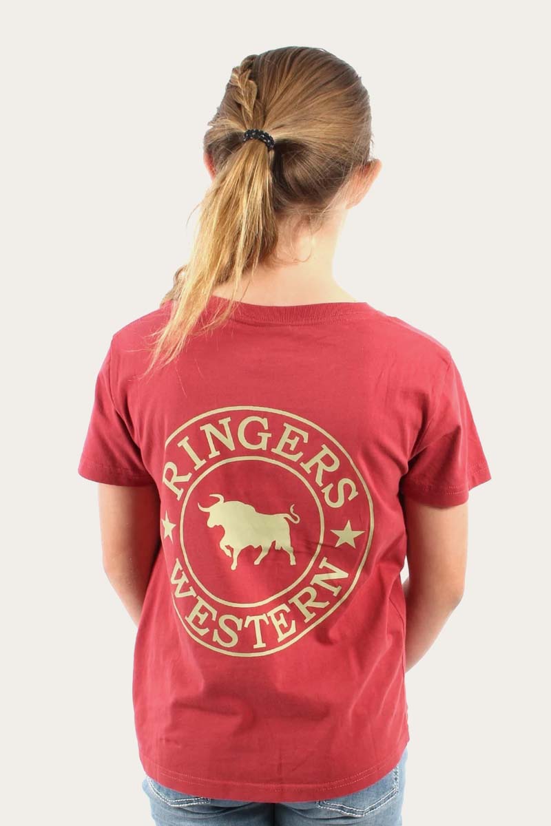 Signature Bull Kids Classic Fit T-Shirt - Red Brick/Gold