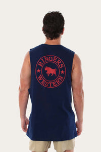 Signature Bull Mens Classic Muscle Tank - Navy/Red