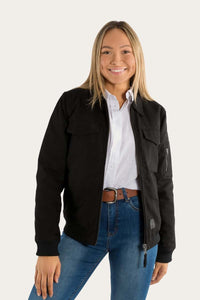 Yorke Womens Sherpa Bomber Jacket - Black